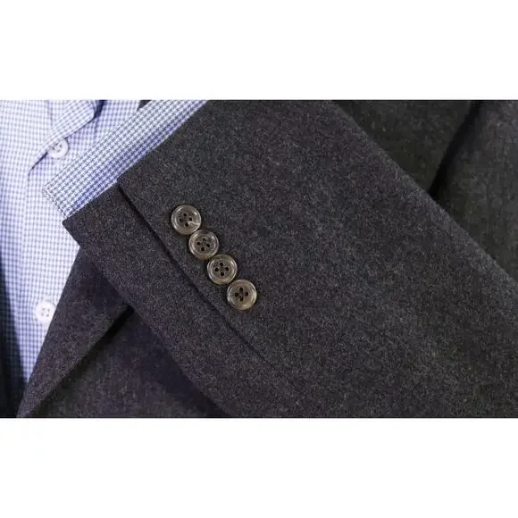 Hickey Freeman Blazer Gray Wool Cashmere 3-Btn Jacket Madison 40S